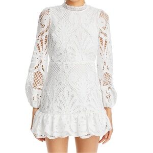 NWT Layered with Love white lace mini dress lined bridal medium m